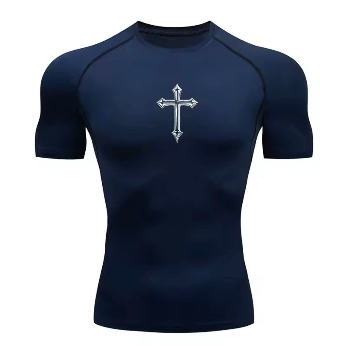 Polera de Compresión Cruz Primera Fase color azul marino