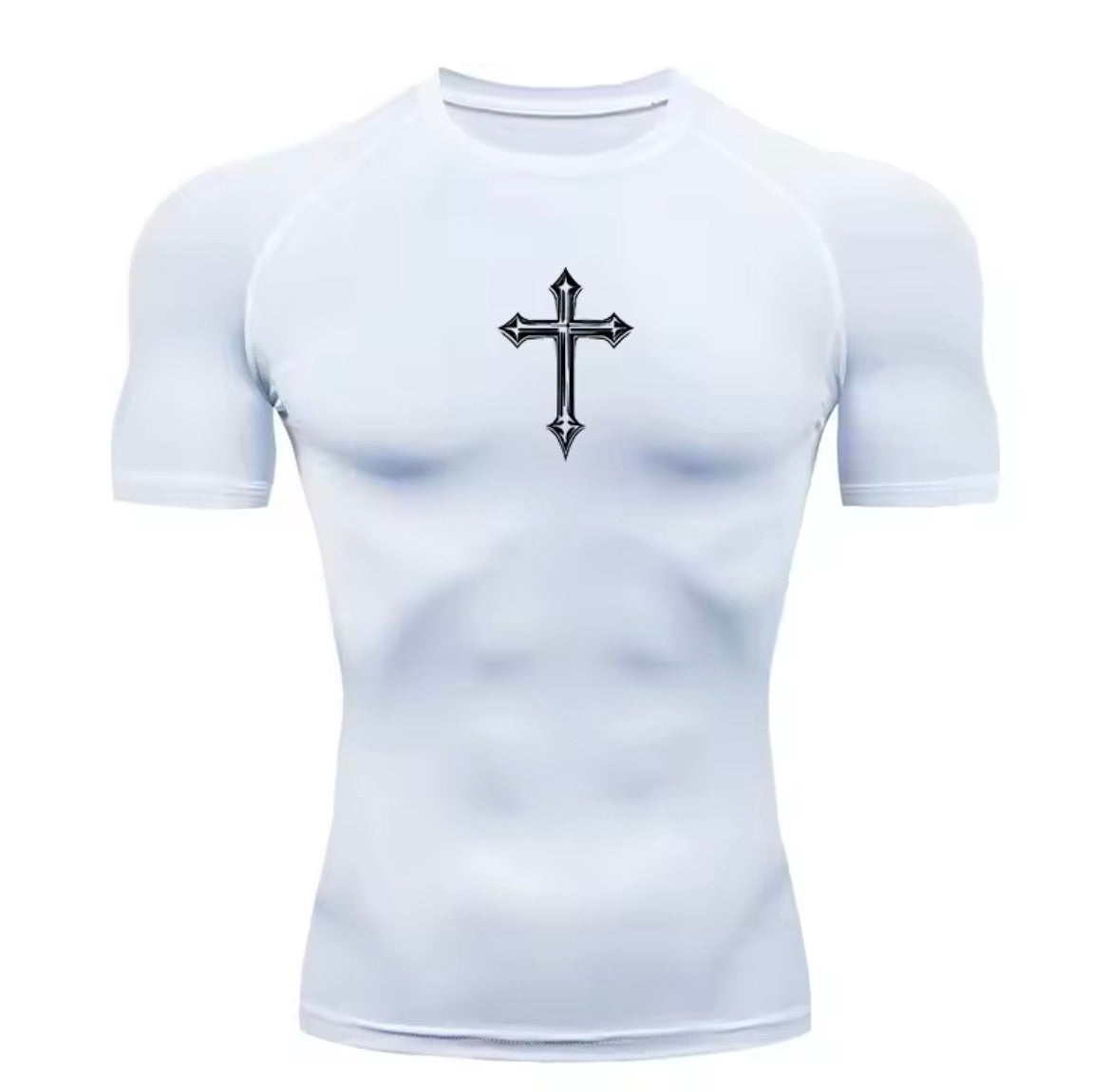Polera de Compresión Cruz Primera Fase color blanco