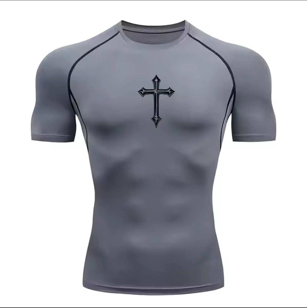 Polera de Compresión Cruz Primera Fase color gris
