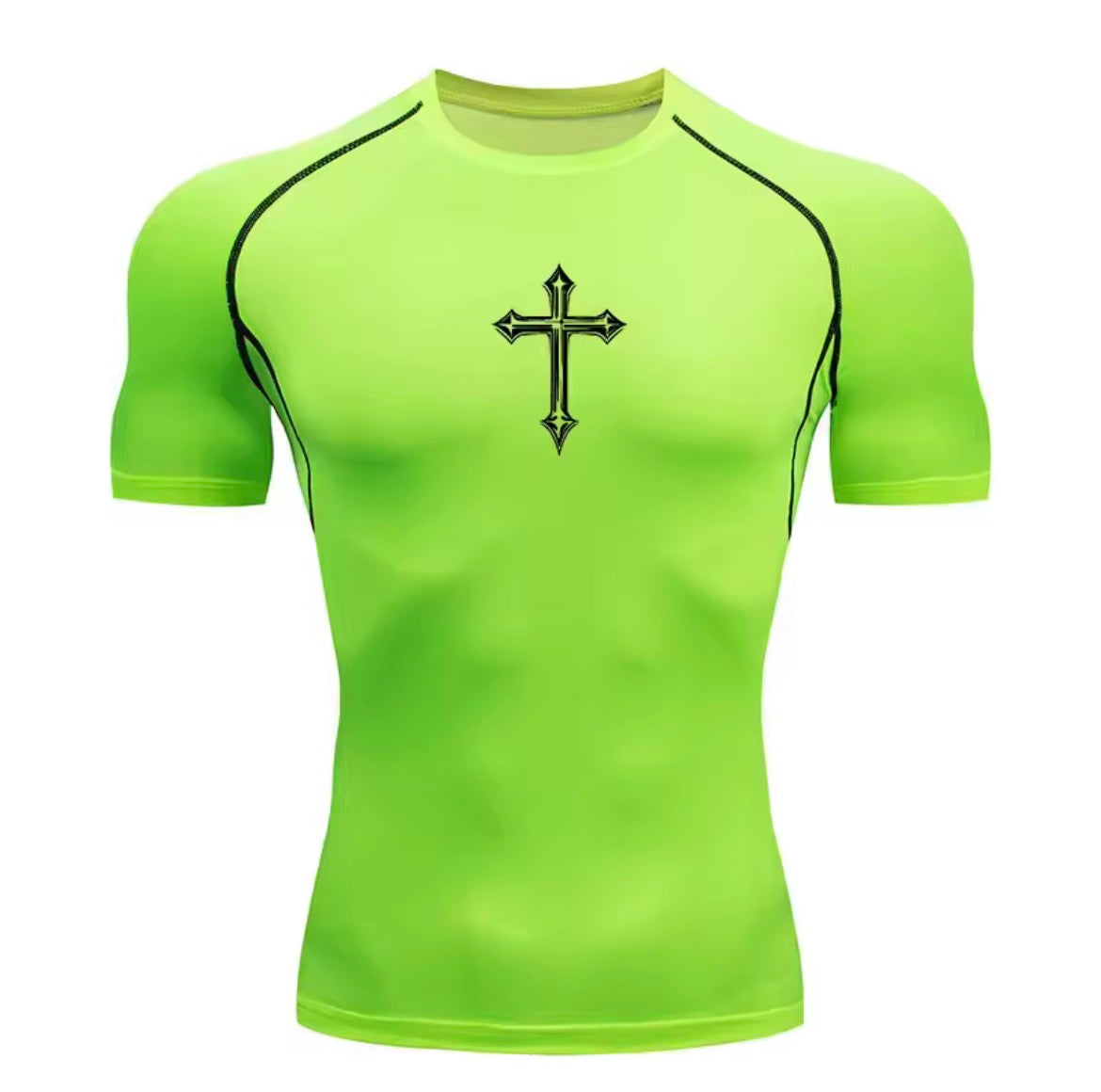 Polera de Compresión Cruz Primera Fase color verde